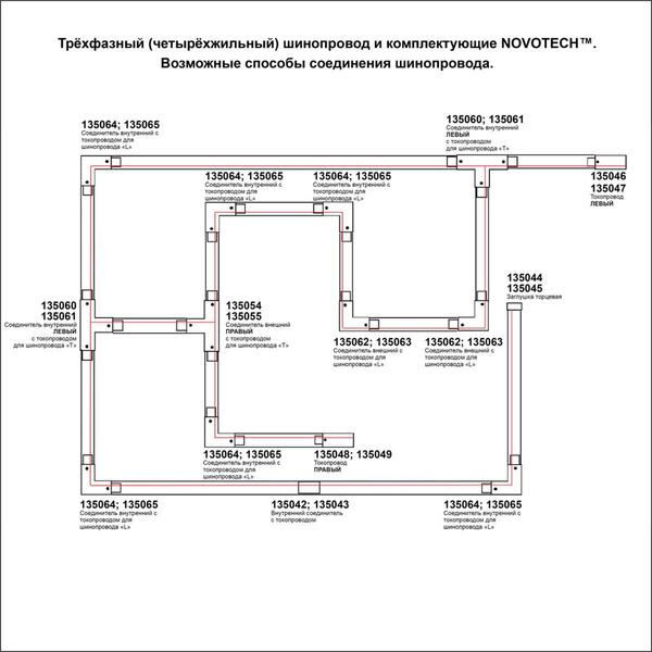 Соединитель-токопровод правый для трехфазного шинопровода Novotech Port 135048